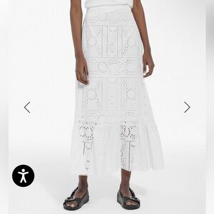 The kooples eyelet midi skirt